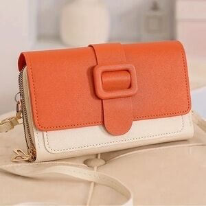 NEW ✨ wallet clutch transformer bag Orange and cream
